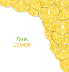 Image showing Abstract Border with Sliced Lemons