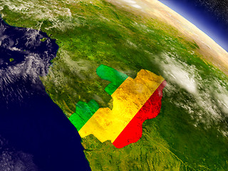 Image showing Congo with embedded flag on Earth