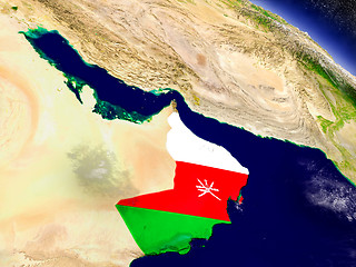 Image showing Oman with embedded flag on Earth