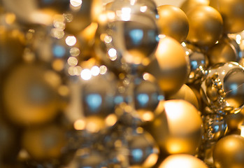 Image showing golden christmas decoration or garland of beads