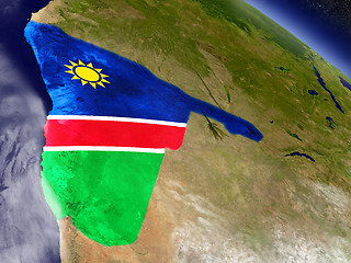 Image showing Namibia with embedded flag on Earth