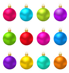 Image showing Colorful Christmas Glass Balls