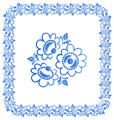 Image showing Decorative border with beautiful flowers