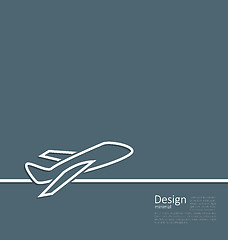 Image showing Web template logo of plane in minimal flat style line