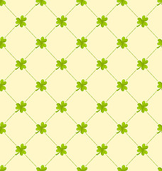 Image showing Seamless Ornamental Pattern with Clovers for St. Patricks Day