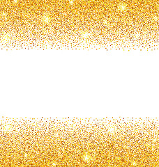 Image showing Abstract Golden Sparkles on White Background. Gold Glitter Dust