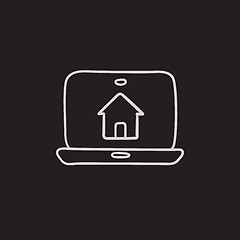 Image showing Smart house technology sketch icon.