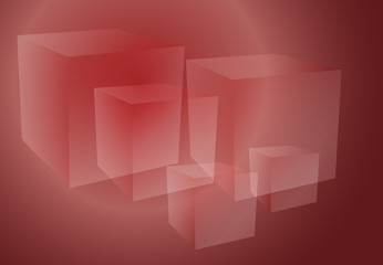 Image showing Abstract cubes red