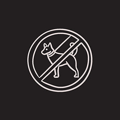 Image showing No dog sign sketch icon.