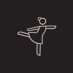 Image showing Female figure skater sketch icon.