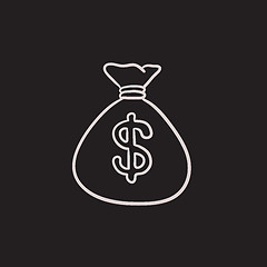 Image showing Money bag sketch icon.