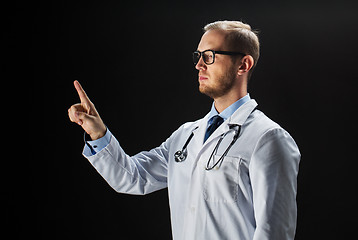 Image showing doctor in white coat with stethoscope