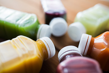 Image showing bottles with different fruit or vegetable juices