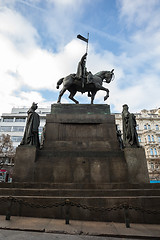 Image showing Saint Wenceslas statue on Vaclavske Namesti in Prague