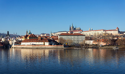 Image showing Cathedral of St. Vitus, Prague castle and the Vltava River