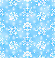 Image showing Seamless Texture with Variation Snowflakes