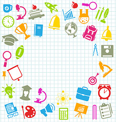 Image showing Education Flat Colorful Simple Icons