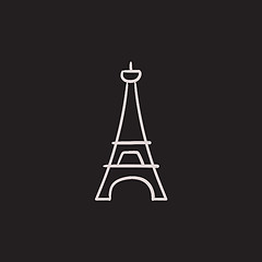 Image showing Eiffel Tower sketch icon.