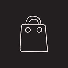 Image showing Shopping bag sketch icon.