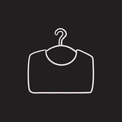 Image showing Sweater on hanger sketch icon.