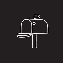 Image showing Mail box sketch icon.