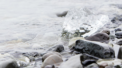 Image showing Close-up of melting ice in Jokulsarlon - Iceland