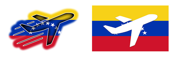 Image showing Nation flag - Airplane isolated - Colombia