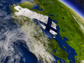 Image showing Finland with embedded flag on Earth