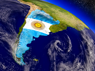 Image showing Argentina with embedded flag on Earth