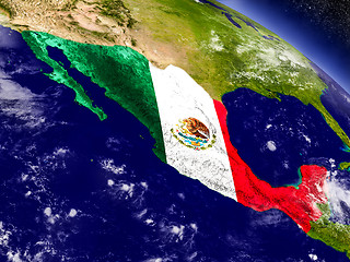 Image showing Mexico with embedded flag on Earth
