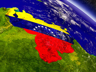 Image showing Venezuela with embedded flag on Earth