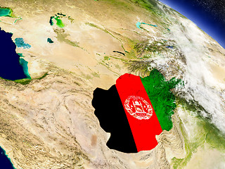 Image showing Afghanistan with embedded flag on Earth