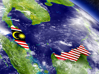 Image showing Malaysia with embedded flag on Earth