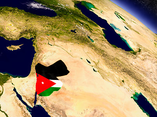 Image showing Jordan with embedded flag on Earth