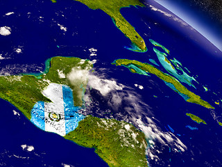 Image showing Guatemala with embedded flag on Earth