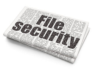Image showing Safety concept: File Security on Newspaper background