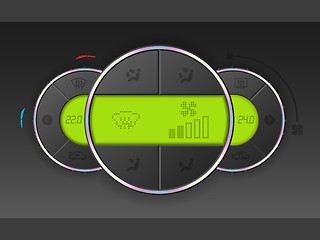Image showing Air condition gauge combo with green lcd