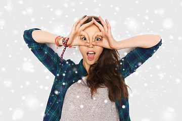 Image showing happy teenage girl making face and having fun