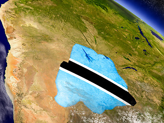 Image showing Botswana with embedded flag on Earth