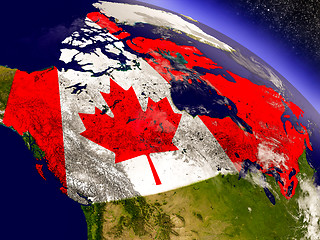 Image showing Canada with embedded flag on Earth