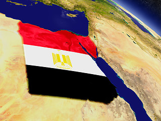 Image showing Egypt with embedded flag on Earth