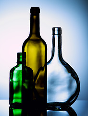 Image showing Empty Wine Bottles
