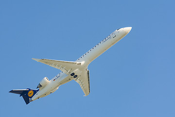 Image showing Aircraft of Lufthansa Regional CityLine airlines gains altitude