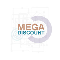 Image showing Mega Discount. Discount sticker. Offer sticker. Discount label. Special discount label. Sale sign. Discount element template. Special offer sticker. Promo sticker. Discount icon. Discount banner