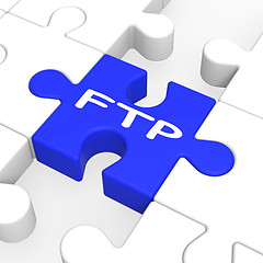 Image showing FTP Puzzle Shows Files Transfer