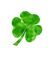 Image showing Painted watercolor shamrock isolated on white background for Sai