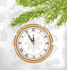 Image showing New Year Midnight Background with Clock 