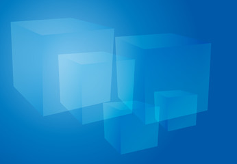 Image showing Abstract cubes blue