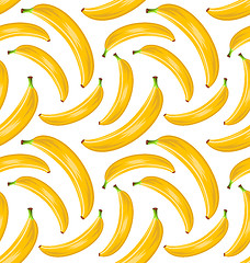 Image showing Seamless Stylish Pattern with Ripe Bananas. Fruit Wallpaper