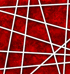 Image showing Red Abstract Geometric Background with White Paper Lines